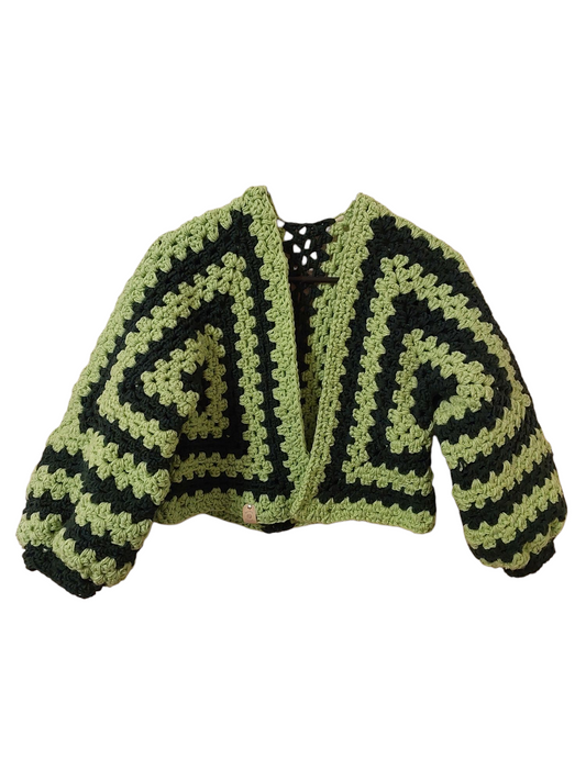 Green Stripe Cardigan