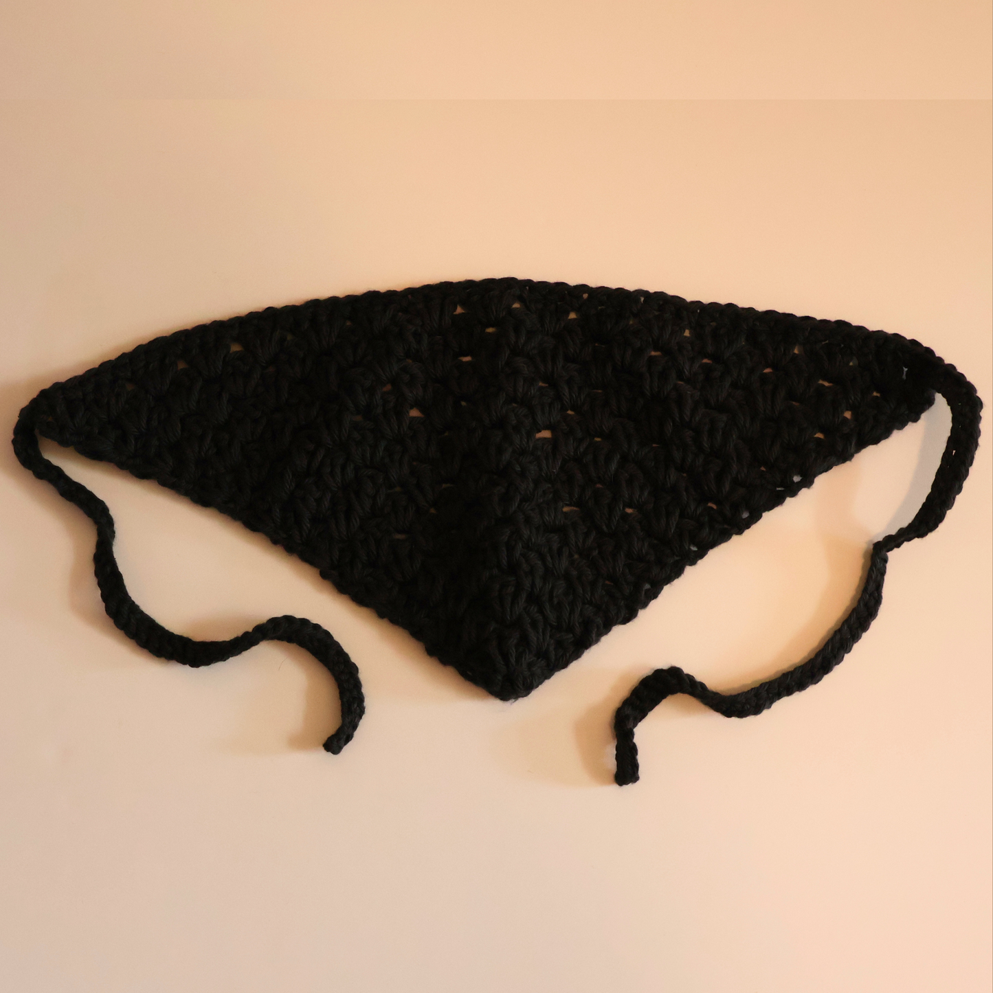 Jet Black Granny Stitch Bandana