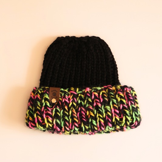 Black and Liquorice Allsorts Knit Beanie