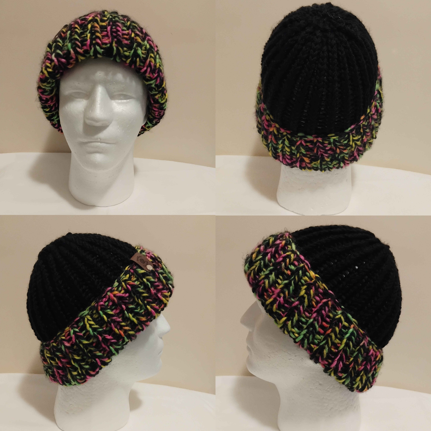 Black and Liquorice Allsorts Knit Beanie
