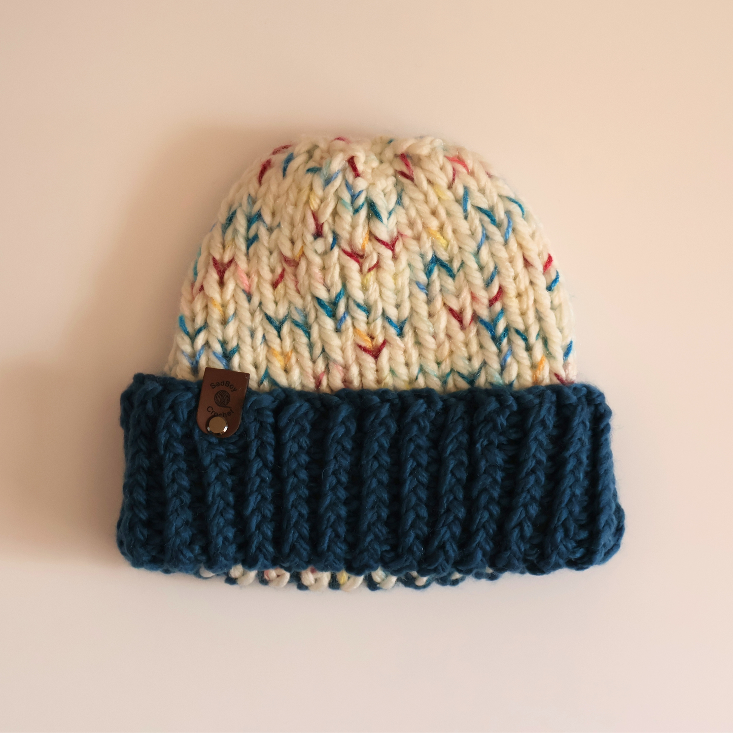 Navy Blue and Blueberry Trifle Knit Beanie