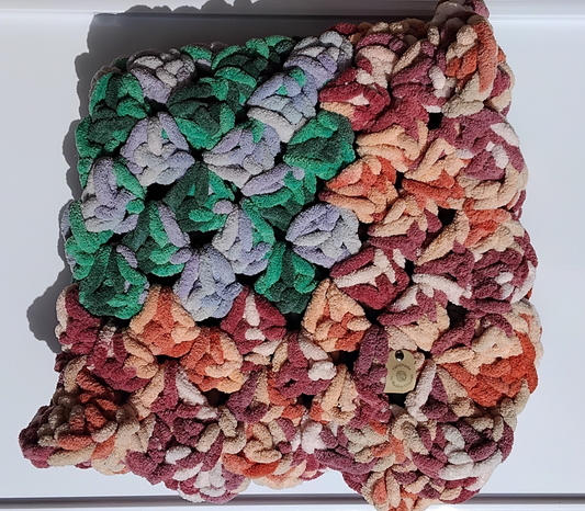 Rose Peach and Mossy Cobblestone Baby Blanket